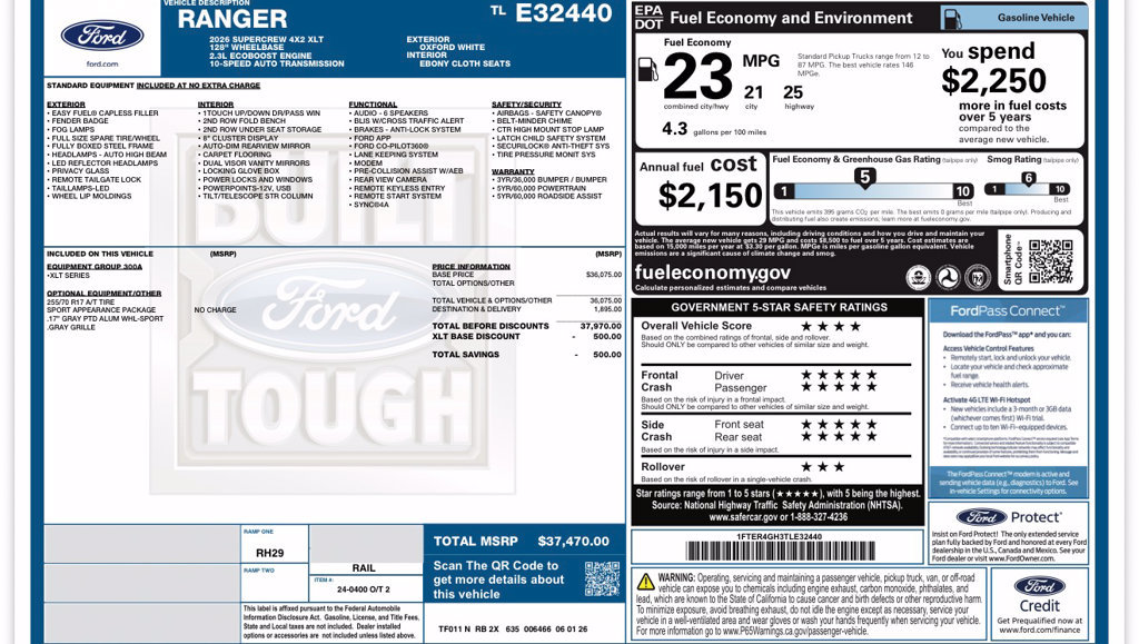 New 2026 Ford Ranger XLT RWD image 30