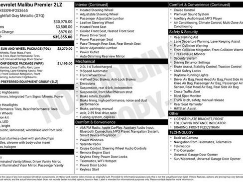 Used 2017 Chevrolet Malibu Premier w/ Premier Sun and Wheel Package image 39