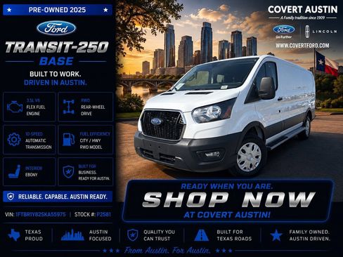 Certified 2025 Ford Transit 250 Low Roof w/ Exterior Upgrade Package RWD image 1