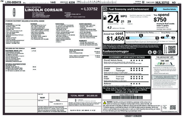 Used 2022 Lincoln Corsair AWD w/ Equipment Group 101A image 10