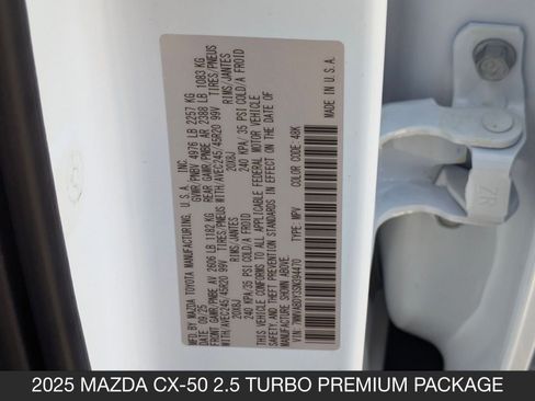 New 2025 MAZDA CX-50 AWD 2.5 Turbo w/ Cargo Package image 44