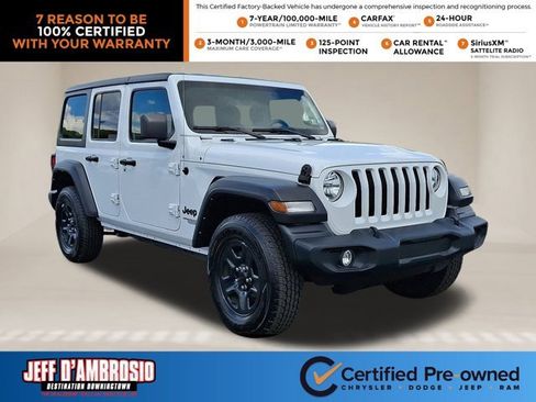 Certified 2021 Jeep Wrangler Unlimited Sport image 1
