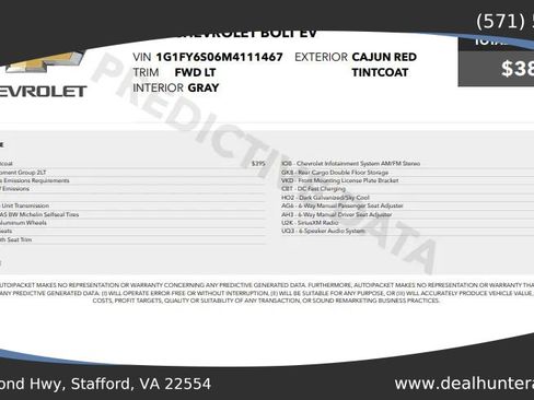 Used 2021 Chevrolet Bolt LT FWD image 1