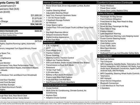 Used 2026 Toyota Camry SE w/ Convenience Package image 8