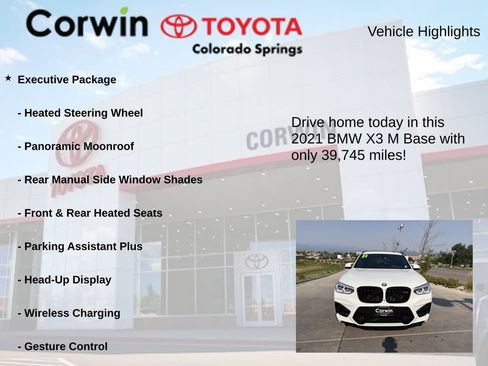 Used 2021 BMW X3 M w/ Executive Package AWD/4WD image 7