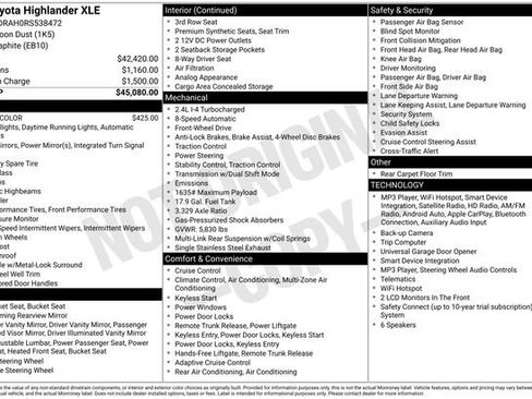 Used 2024 Toyota Highlander XLE FWD image 5