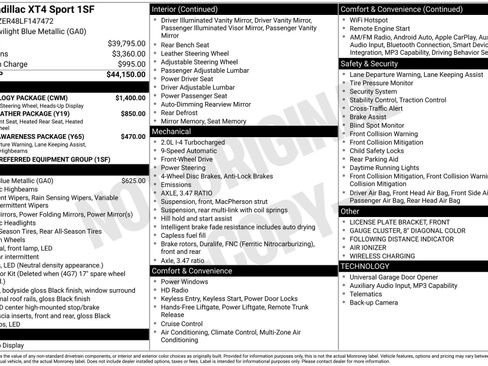 Used 2020 Cadillac XT4 Sport w/ Technology Package FWD image 39