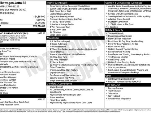 Used 2023 Volkswagen Jetta SE w/ Panoramic Sunroof Package FWD image 32