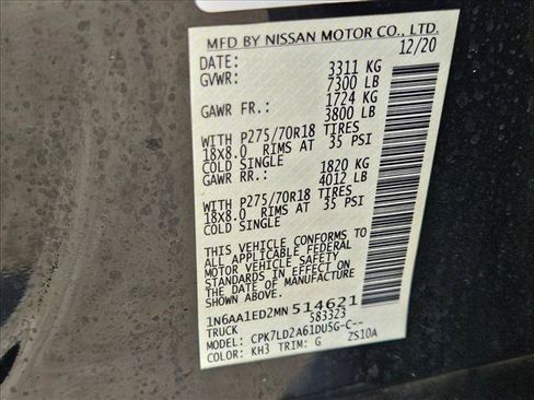Used 2021 Nissan Titan PRO-4X w/ Pro-4x Convenience Package AWD/4WD image 16