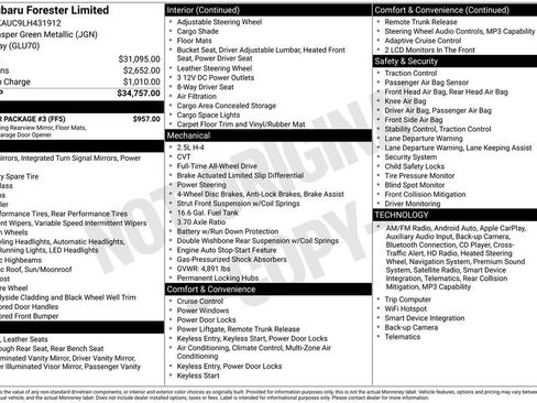 Used 2020 Subaru Forester Limited w/ Popular Package #3 image 41