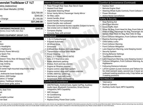 Used 2021 Chevrolet TrailBlazer LT w/ Driver Confidence Package AWD/4WD image 4
