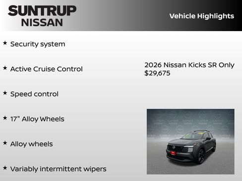 New 2026 Nissan Kicks SR w/ SR Premium Package FWD image 30