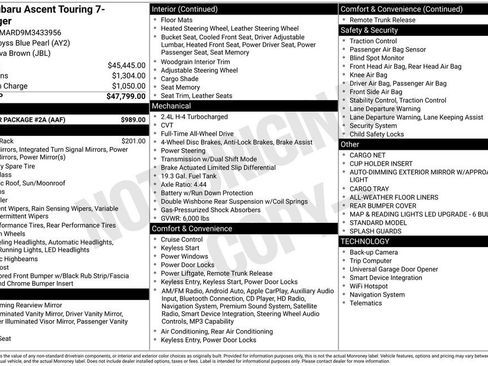 Used 2021 Subaru Ascent Touring w/ Popular Package #2A image 33