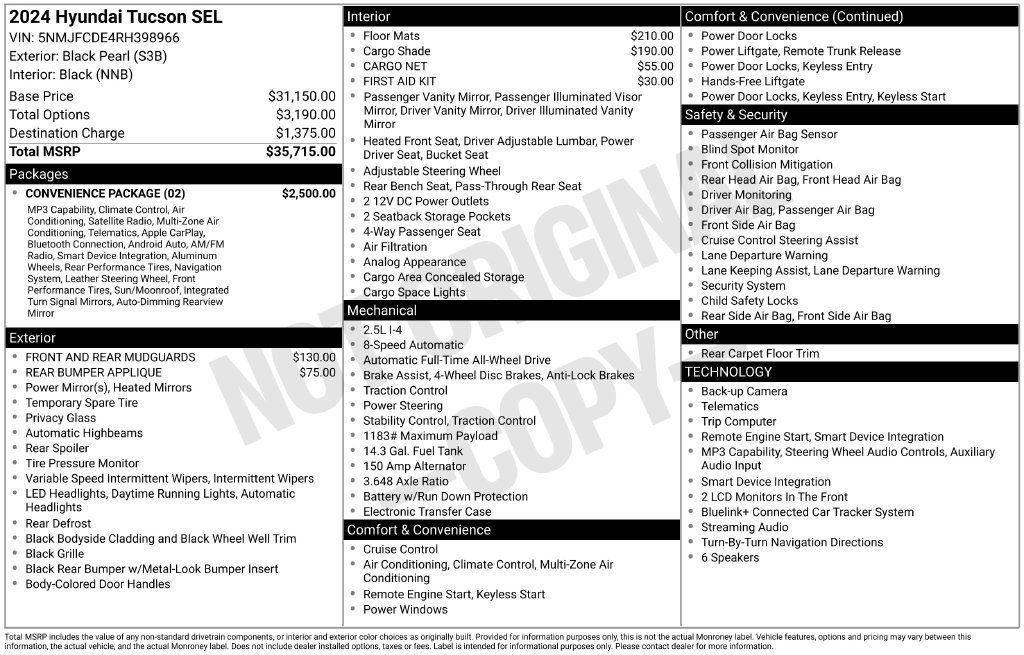 Certified 2024 Hyundai Tucson SEL w/ Convenience Package AWD/4WD image 6