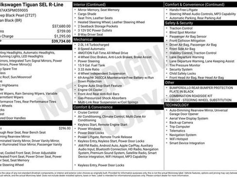 Used 2023 Volkswagen Tiguan SEL R-Line AWD/4WD image 35