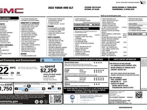 Used 2022 GMC Yukon SLT w/ SLT Premium Package AWD/4WD image 5