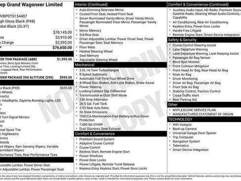 New 2026 Jeep Grand Wagoneer Limited w/ HD Trailer Tow Package image 2