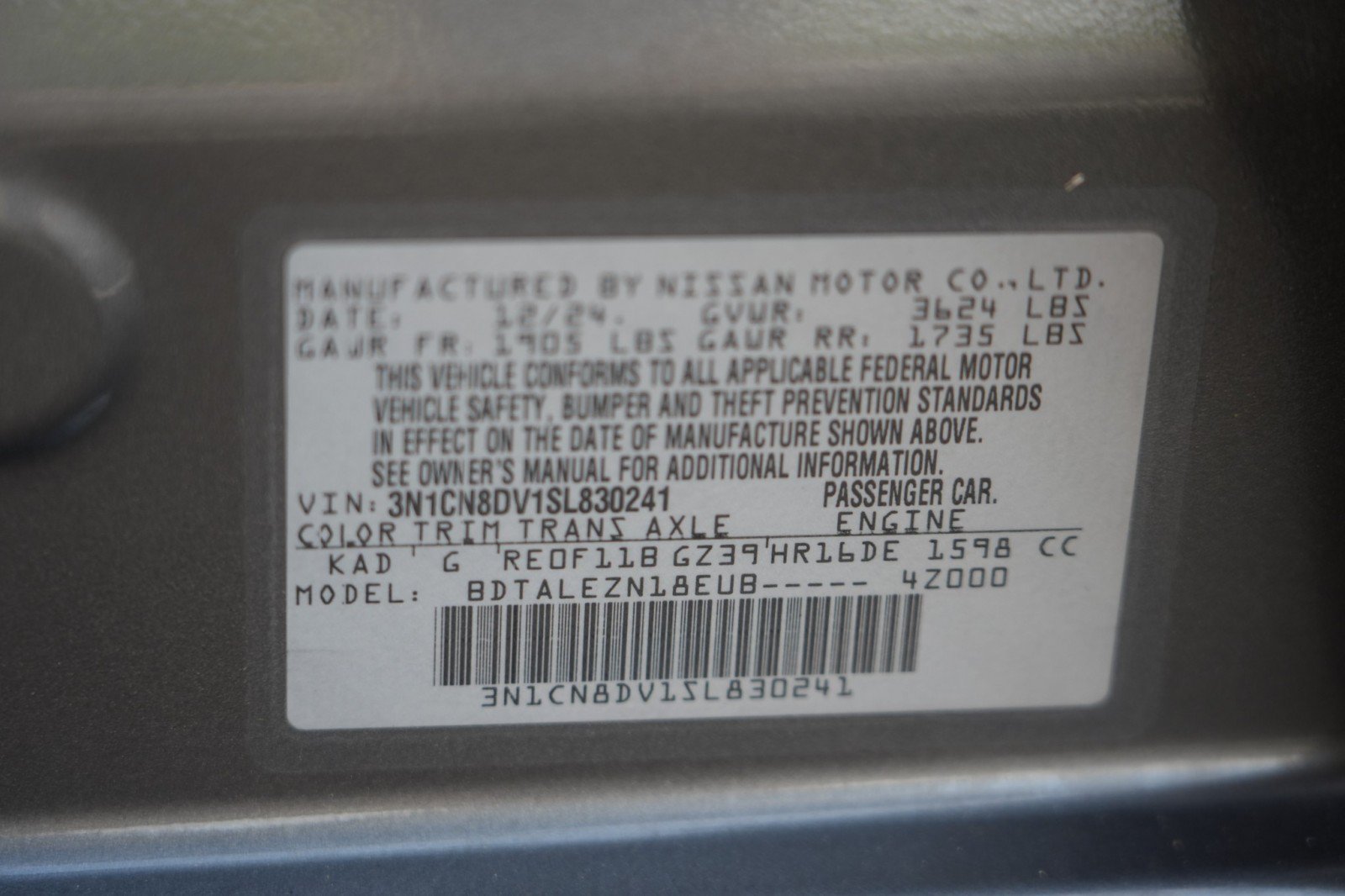 Used 2025 Nissan Versa S w/ Trunk Package FWD image 37
