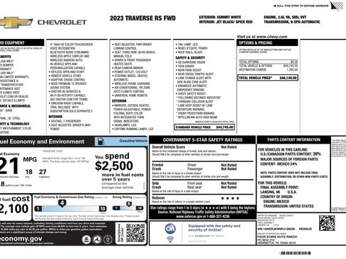 Used 2023 Chevrolet Traverse RS image 3