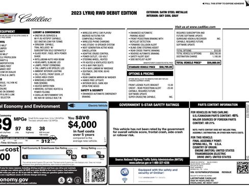 Used 2023 Cadillac Lyriq 2WD image 2