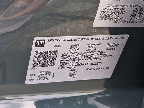 New 2026 Chevrolet Silverado 1500 Custom Trail Boss AWD/4WD image 18