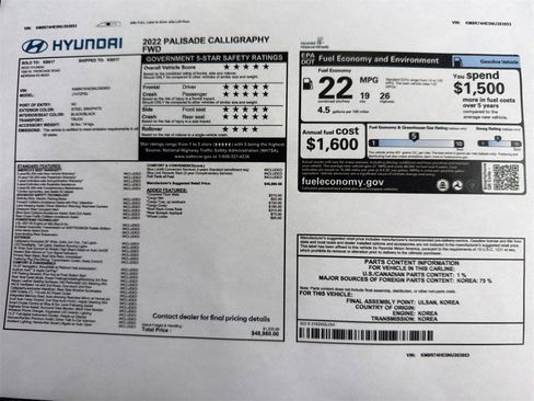 Used 2022 Hyundai Palisade Calligraphy image 2