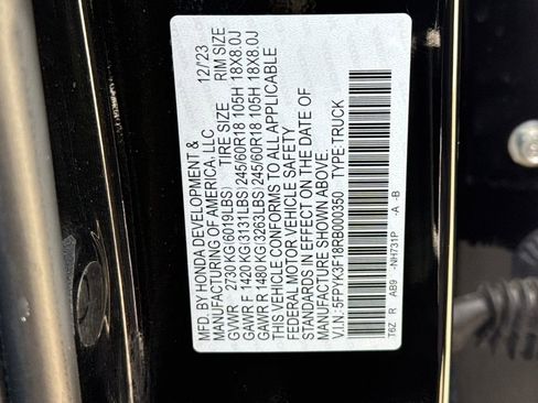 Certified 2024 Honda Ridgeline Sport image 35