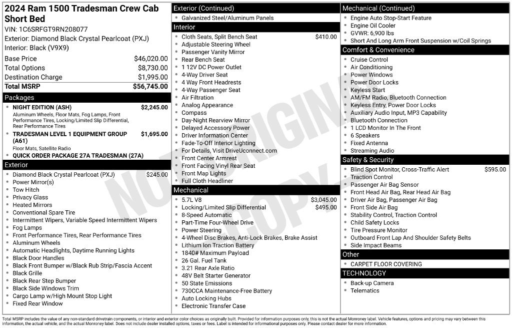 Used 2024 RAM 1500 Tradesman w/ Night Edition AWD/4WD image 8