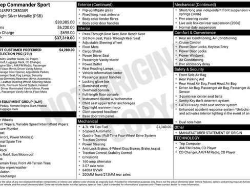 Used 2007 Jeep Commander Sport AWD/4WD image 2
