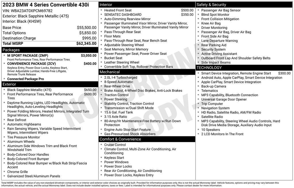 Used 2023 BMW 430i Convertible w/ M Sport Package RWD image 35