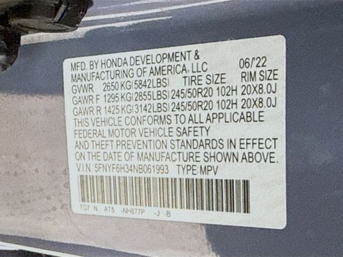 Certified 2022 Honda Pilot Sport image 39