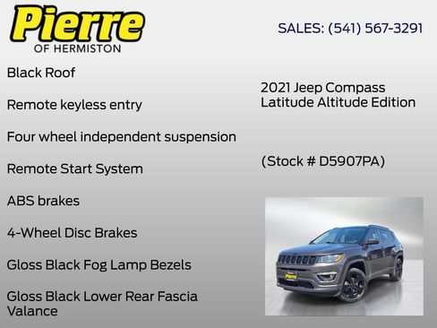 Used 2021 Jeep Compass Latitude AWD/4WD image 24
