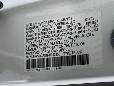 Certified 2022 Honda Ridgeline Black Edition image 33