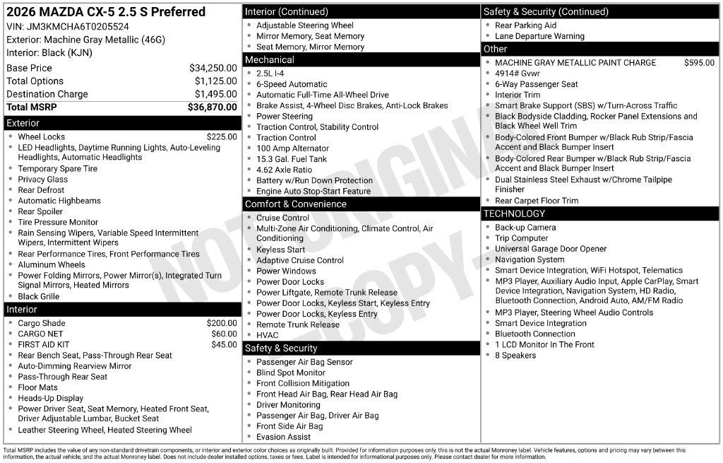 New 2026 MAZDA CX-5 Preferred AWD/4WD image 3