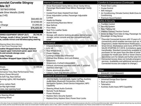 Used 2019 Chevrolet Corvette Stingray Convertible w/ 3LT Preferred Equipment Group image 4