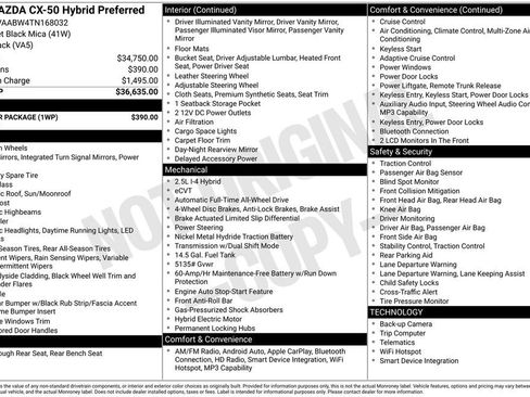 New 2026 MAZDA CX-50 2.5 Hybrid w/ Weather Package AWD/4WD image 32