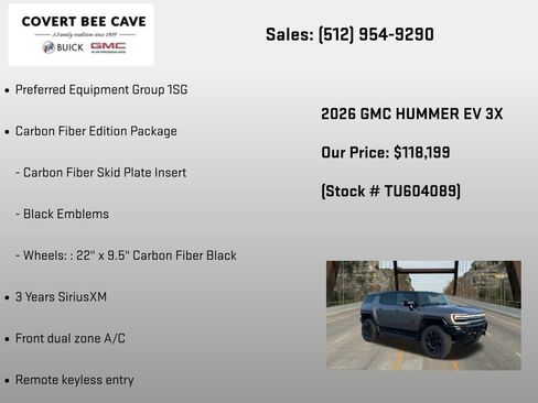 New 2026 GMC Hummer EV 3X w/ Carbon Fiber Edition Package AWD/4WD image 6