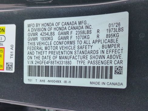 Certified 2026 Honda Civic FWD Hybrid Sedan image 24