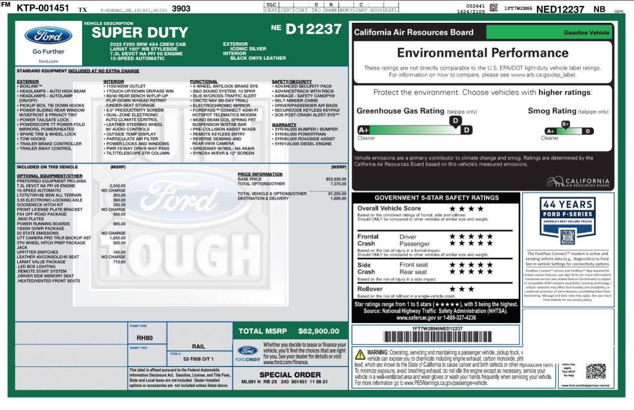 Used 2022 Ford F250 Lariat w/ Lariat Value Package AWD/4WD image 4
