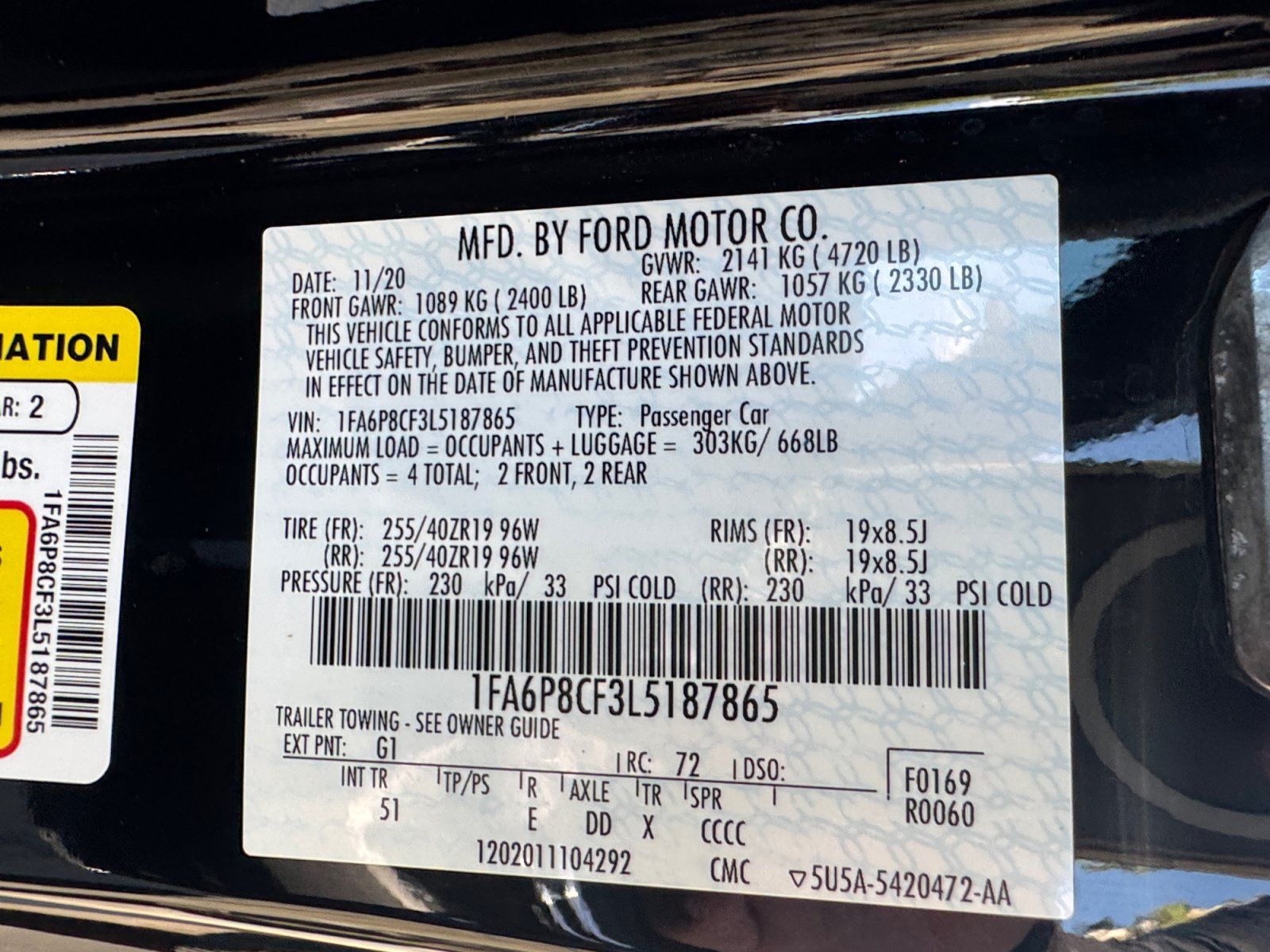 Used 2020 Ford Mustang GT Premium w/ Equipment Group 401A RWD image 16