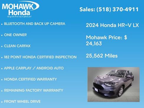Certified 2024 Honda HR-V LX image 7