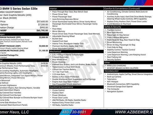 Used 2023 BMW 530e w/ M Sport Package RWD image 3