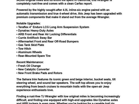 Used 1997 Jeep Wrangler Sahara AWD/4WD image 3