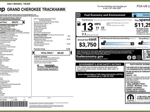 Used 2021 Jeep Grand Cherokee Trackhawk image 8