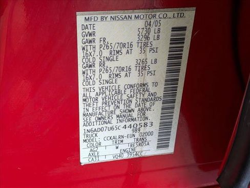 Used 2005 Nissan Frontier SE w/ (P01) Power Pkg RWD image 22