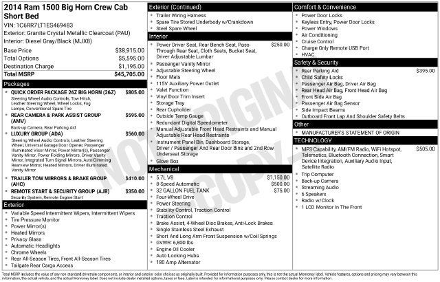 Used 2014 RAM 1500 Big Horn AWD/4WD image 1