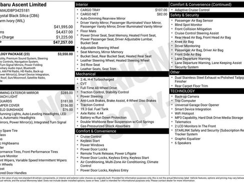 Used 2023 Subaru Ascent Limited w/ Technology Package AWD/4WD image 3