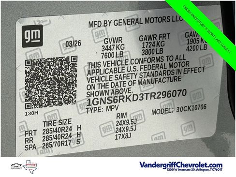 New 2026 Chevrolet Tahoe RST AWD/4WD image 21