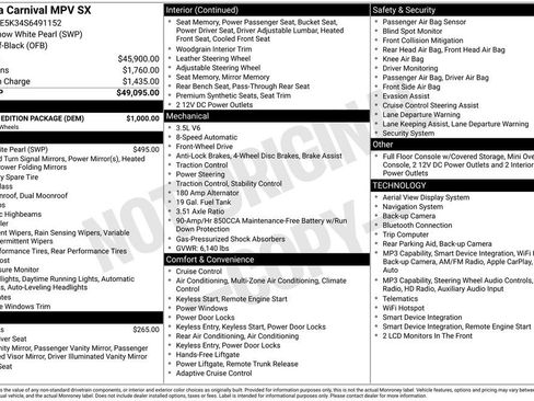Certified 2025 Kia Carnival SX w/ SX Dark Edition Package FWD image 38