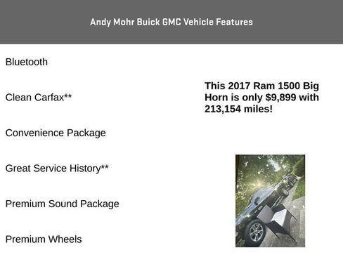 Used 2017 RAM 1500 Big Horn RWD image 2